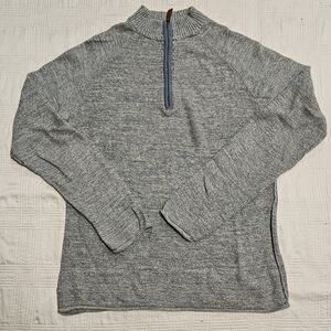 Carbon2Cobalt Men's Blue/Gray Sweater with Half-Zip, Size Large